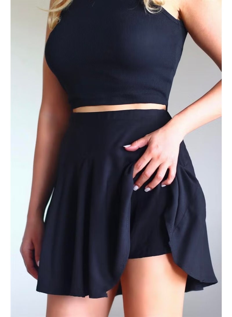 Ritnice Women's Underwear Shorts Viscose Black Summer Flounce Short Skirt - Image 3